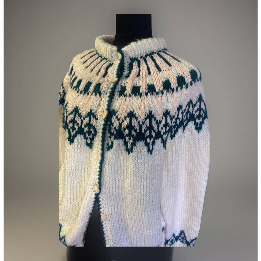 Fair Isle Vintage Sweater Handmade Scandi Girl Apres Ski Boho Fisherman Vibe